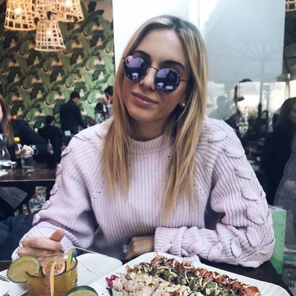 Lace Up Sleeve Knit Tan Sweater - Picture 5 of 8